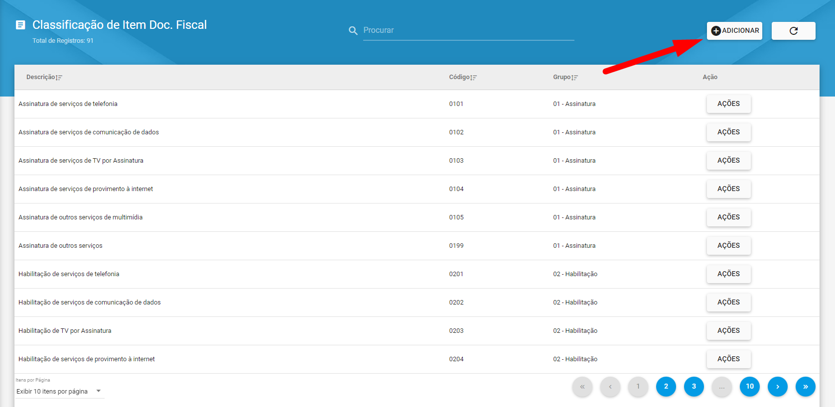 Classificação de Item Documento Fiscal Wiki HubSoft