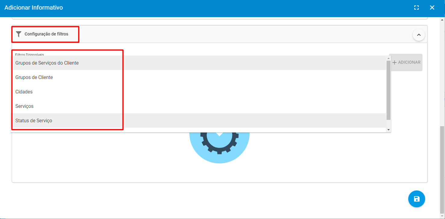 imagem_que_mostra_configuracao_geral_app_do_cliente_aba_informativos_adicionar_configuracao_filtros