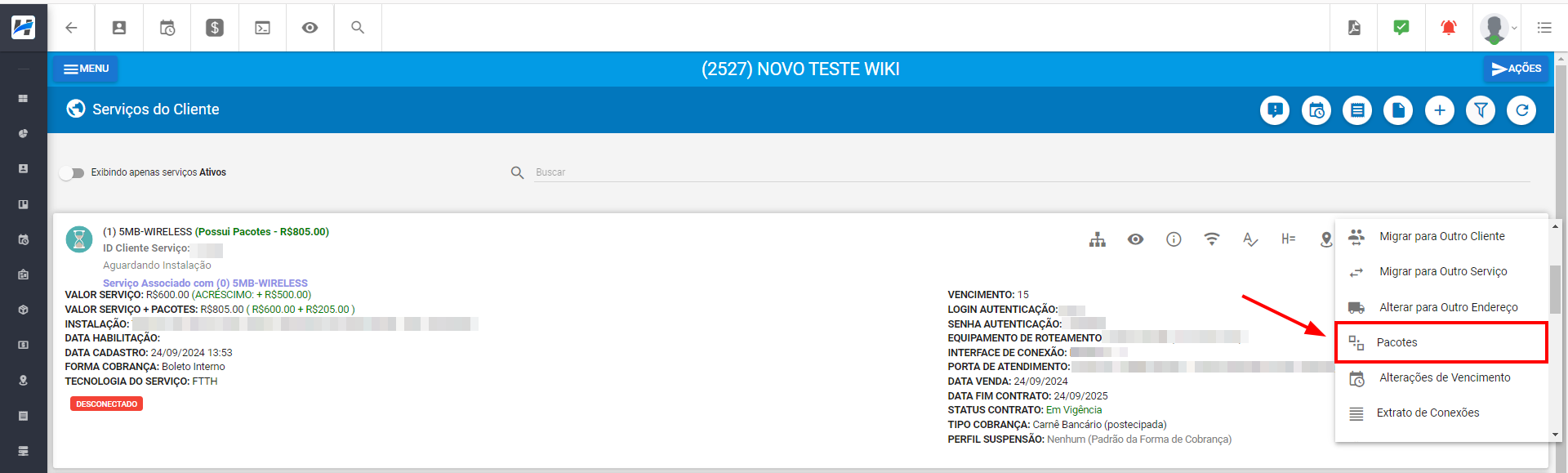 imagem_que_mostra_menu_servicos_do_cliente_3_pontos_opcao_pacotes_para_adicionar_pacotes_com_a_integracao_multtv_directvgp_no_servico_do_cliente