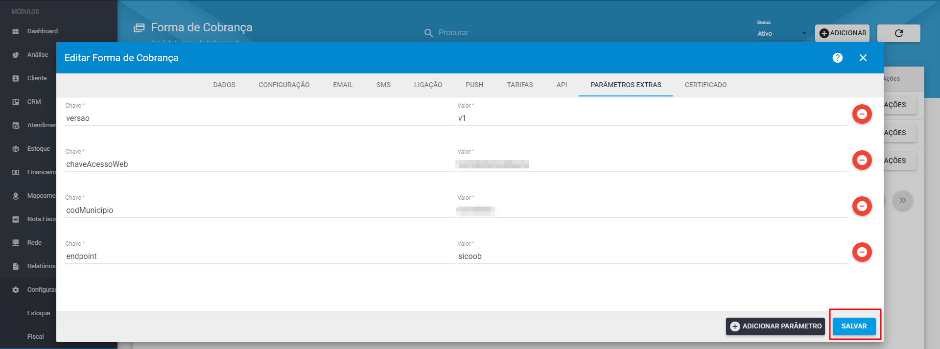 imagem_que_mostra_parametros_adicionados_e_como_salvar_na_aba_parametros_extras_na_forma_de_cobranca_sicoob_api_v1_antiga