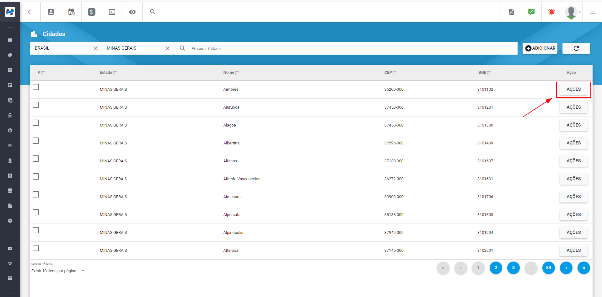 imagem_que_mostra_modulo_configuracao_geral_enderecos_cidades_opcao_ações