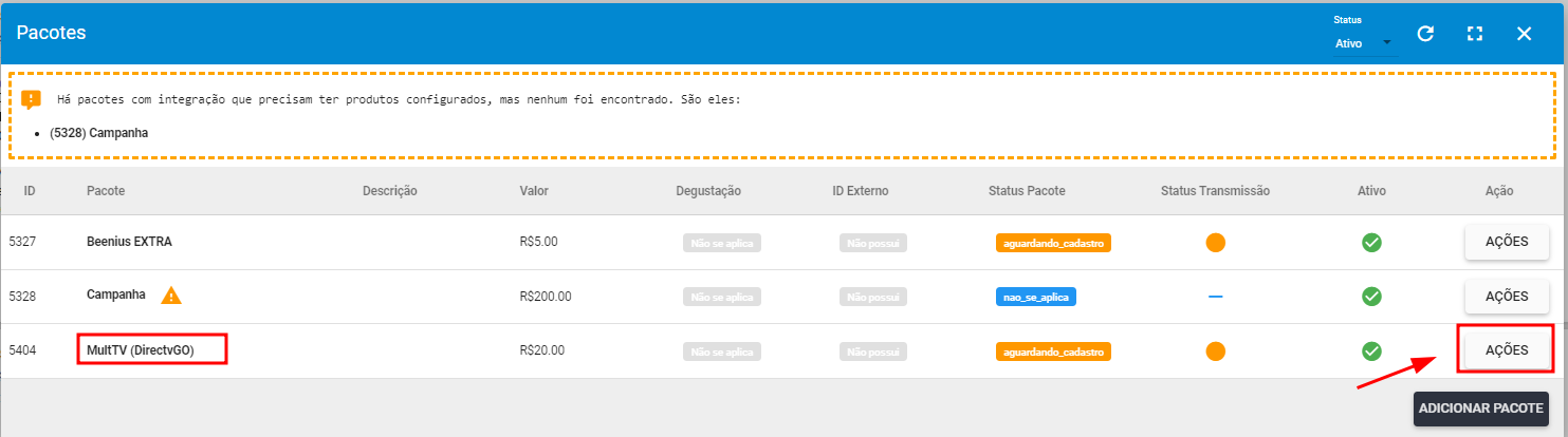 imagem_que_mostra_menu_servicos_do_cliente_3_pontos_opcao_pacotes_opcao_adicionar_pacotes_com_a_integracao_multtv_directvgp_no_servico_do_cliente_opçaõ_acoes_pacote