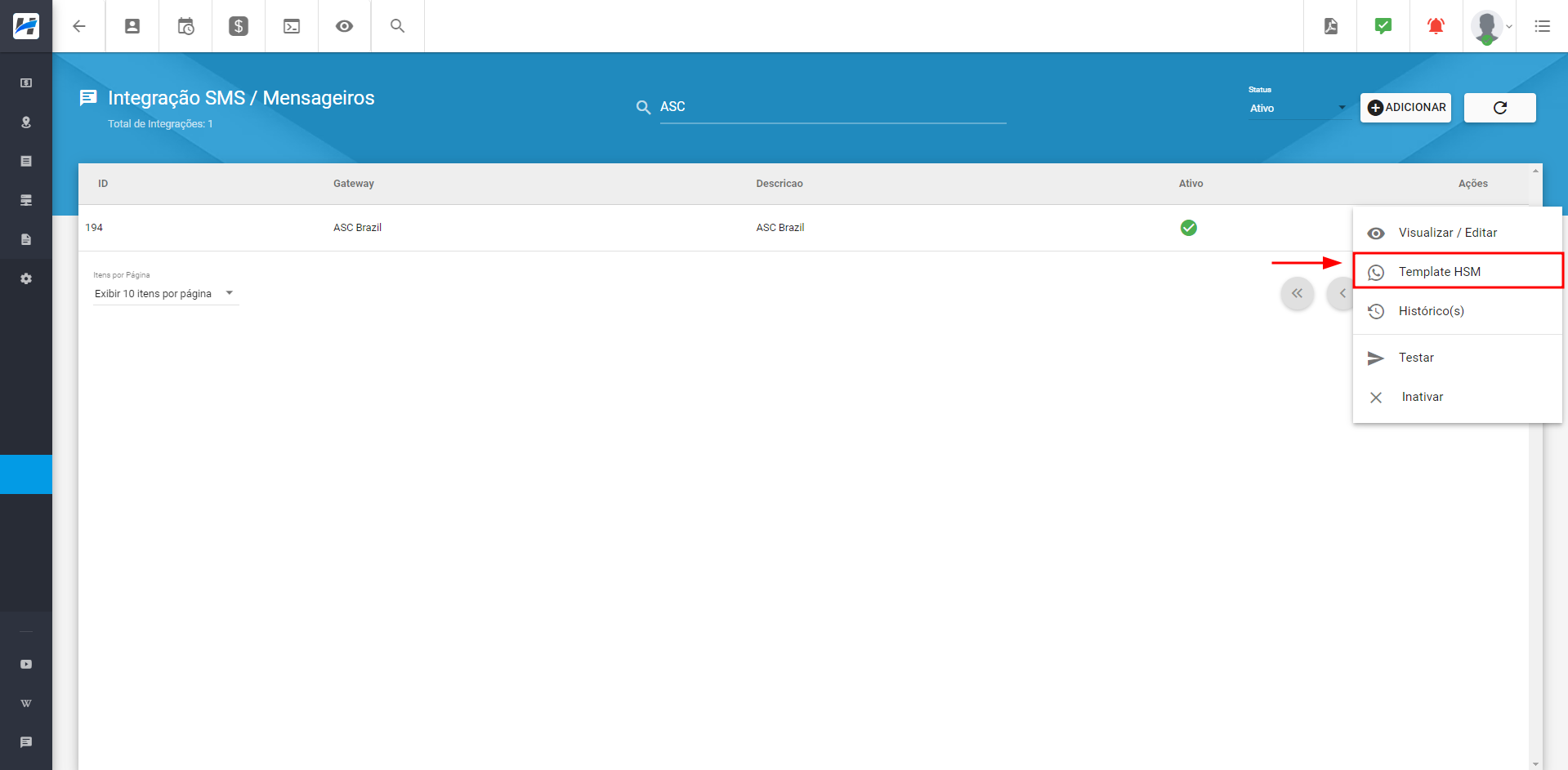 imagem_que_mostra_modulo_configuracao_integracao_sms_mensageiros_integracao_asc_brazil_opcoes_acoes_template_hsm