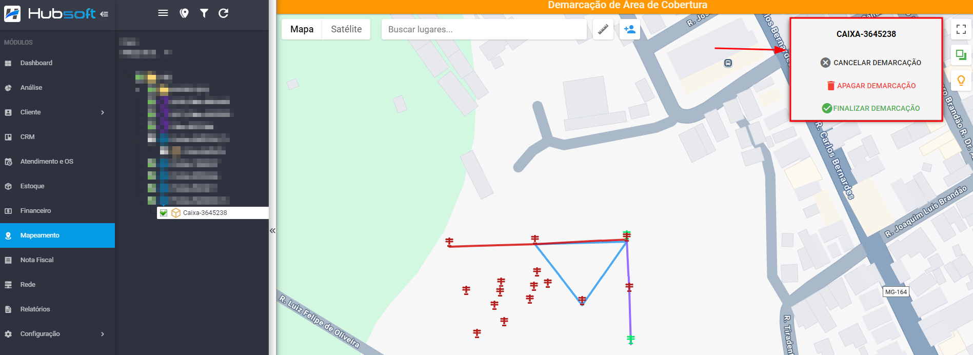 imagem_que_mostra_demarcar_area_de_cobertura_caixa_optica_mapa_demarcando