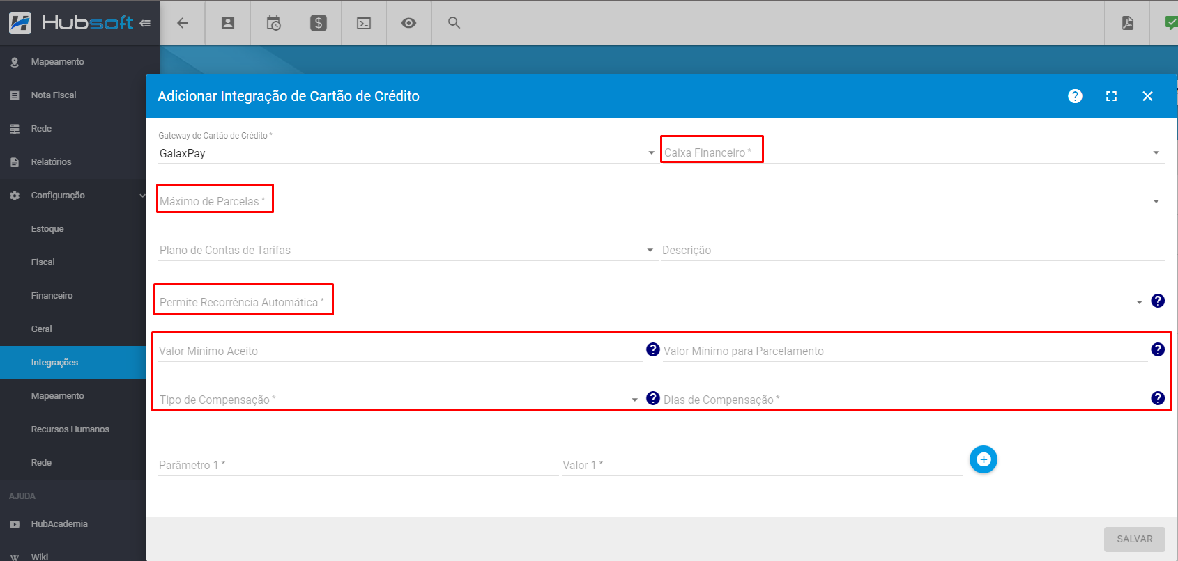 imagem_que_mostra_menu_integracao_de_cartao_de_credito_adicionar_parametros_disponiveis