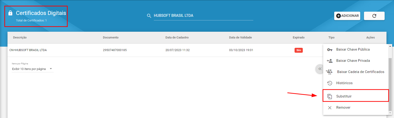 imagem_que_mostra_como_adicionar_substituir_o_certificado_digital_acoes_substituir