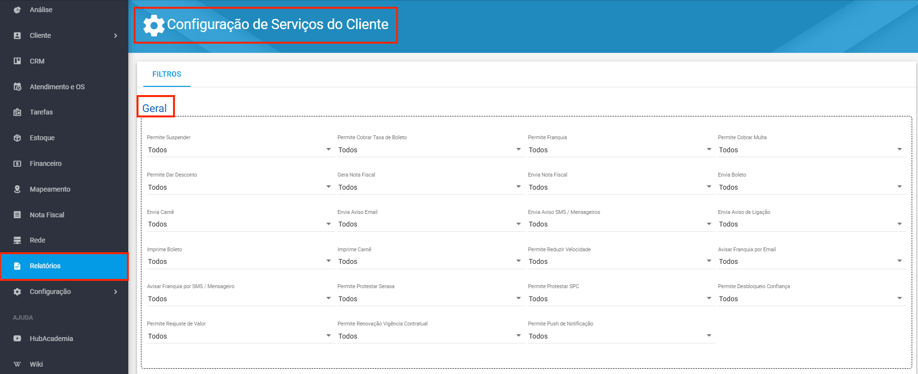 imagem_que_mostra_como_localizar_os_filtros_de_configuracao_geral_dos_Servicos