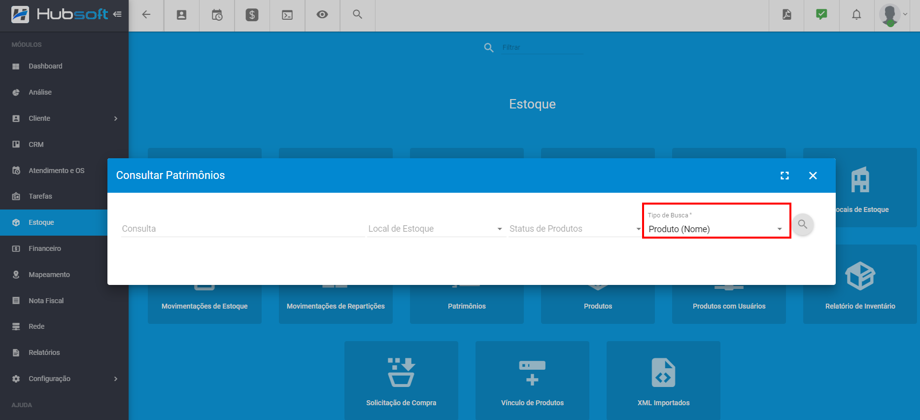 imagem_que_mostra_menu_estoque_sistema_consultar_patrimonios_tipo_de_busca