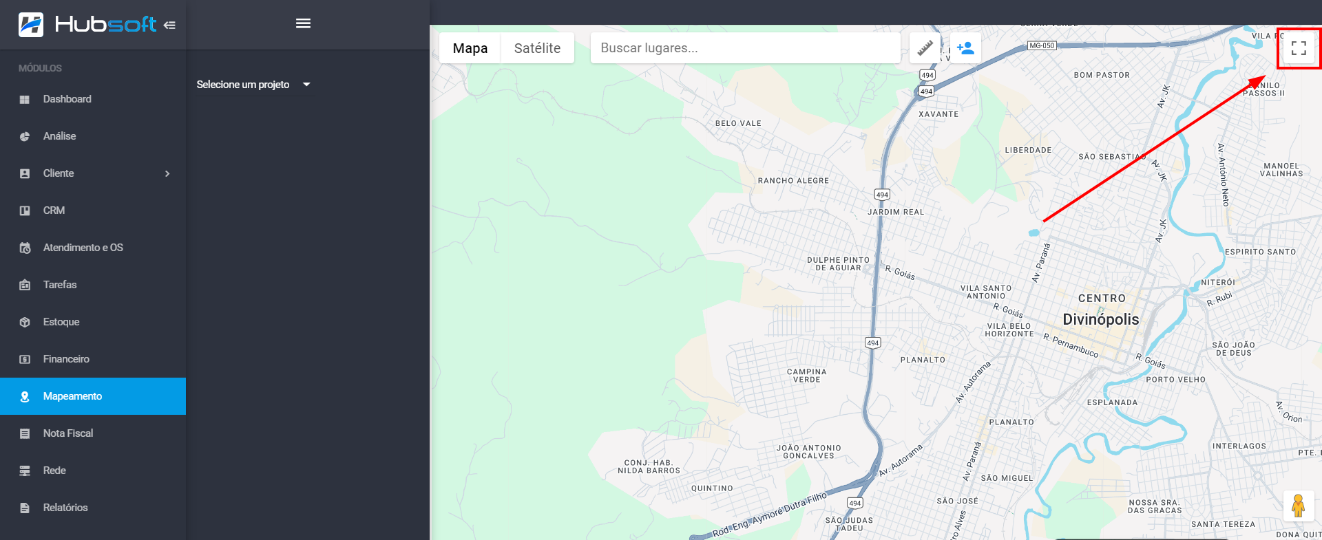 imagem_que_mostra_como_ativar_visualizacao_projeto_em_tela_cheia_mapeamento_projetos