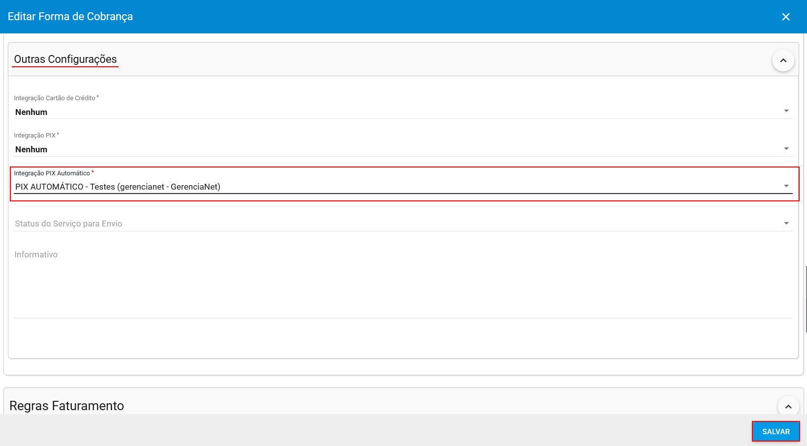 Imagem mostrando como configurar pix automatico