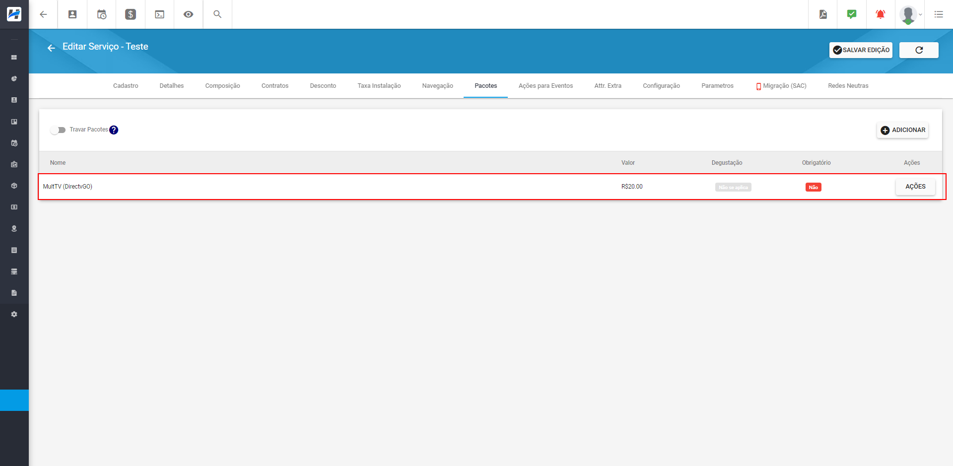 imagem_que_mostra_menu_configuracoes_geral_servicos_planos_aba_pacotes_pacote_multtv_directvgo_adicionado