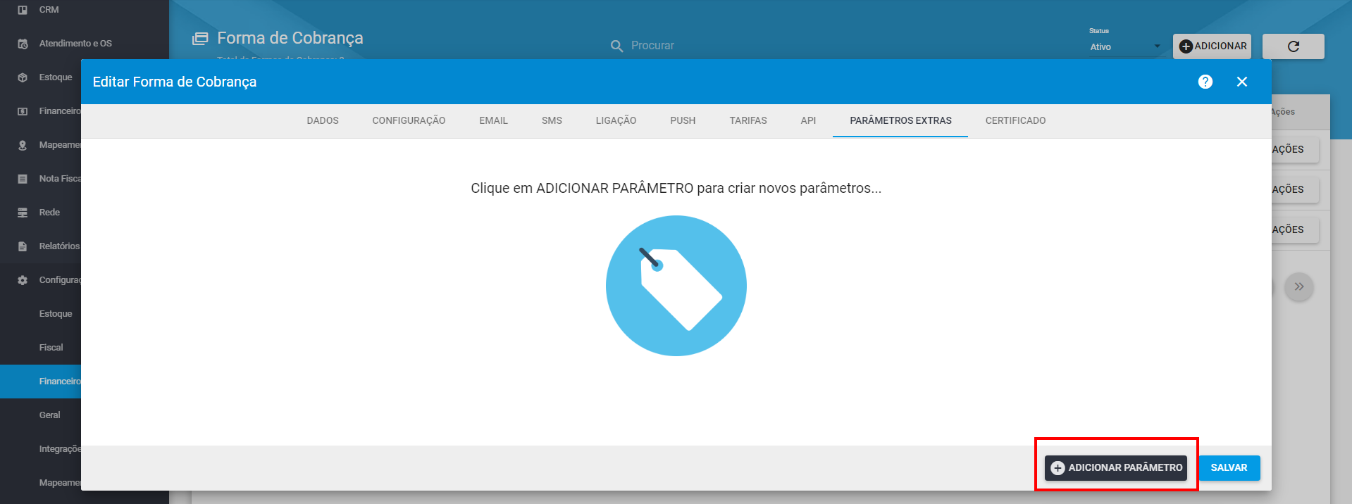 imagem_que_mostra_como_adicionar_parametro_na_aba_parametros_extras_na_forma_de_cobranca_sicoob_api_v2