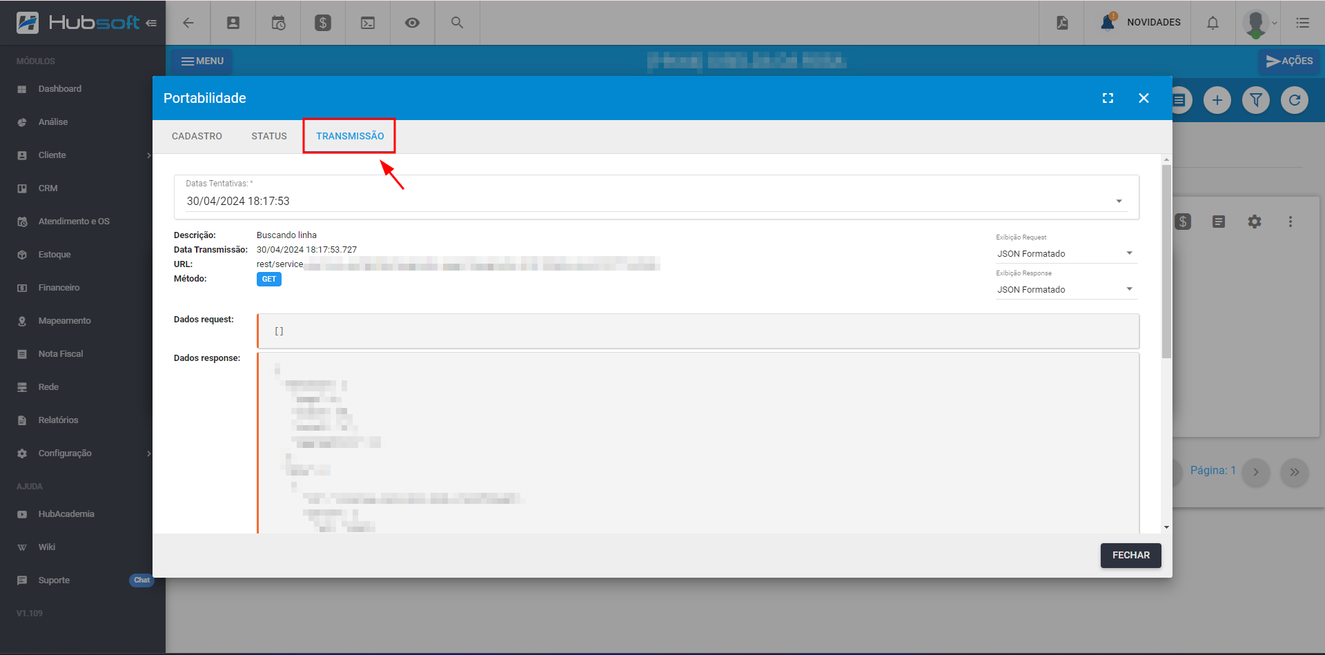Imagem_mostrando_a_aba_transmissão_ao_vincular_a_portabilidade_do_MVNO_com_a_tá_telecom_dentro_do_serviço/plano_do_cliente