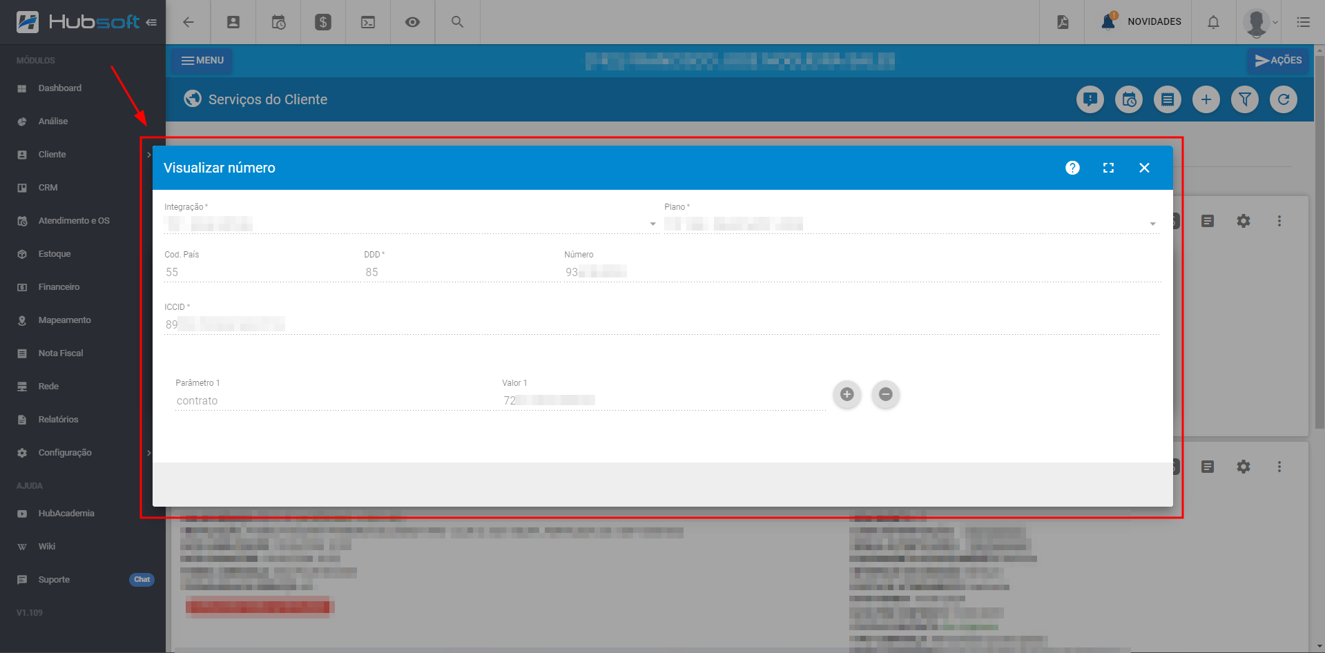 Imagem_mostrando_os_dados_de_transmissão_de_um_serviço_de_MVNO_com_a_tá_telecom_salva_dentro_do_serviço/plano_do_novo_cliente