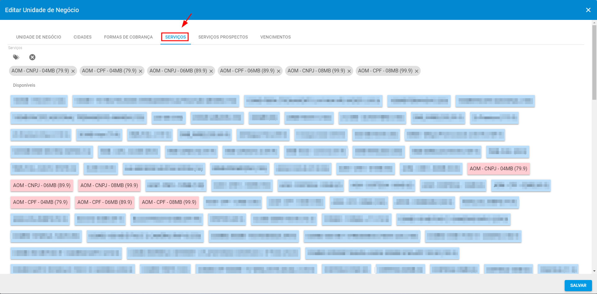 Imagem_mostrando_como_selecionar_serviços_do_cliente_dentro_de_uma_unidade_de_negócio