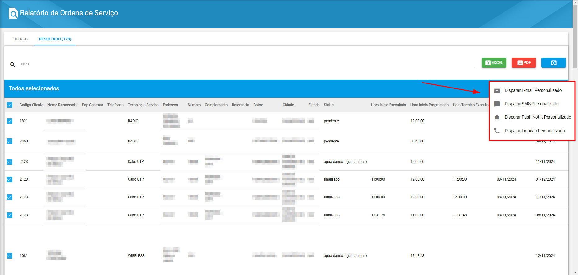 Ilustra_o_painel_de_relatorio_de_ordens_de_servico_destacando_resultados_selecionados_opcao_de_acoes