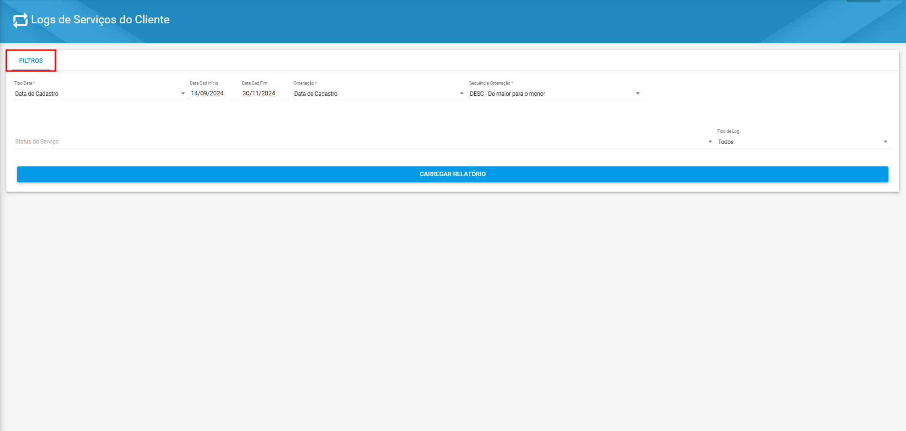 imagem_que_mostra_relatorios_logs_de_servicos_do_cliente_aba_de_filtros