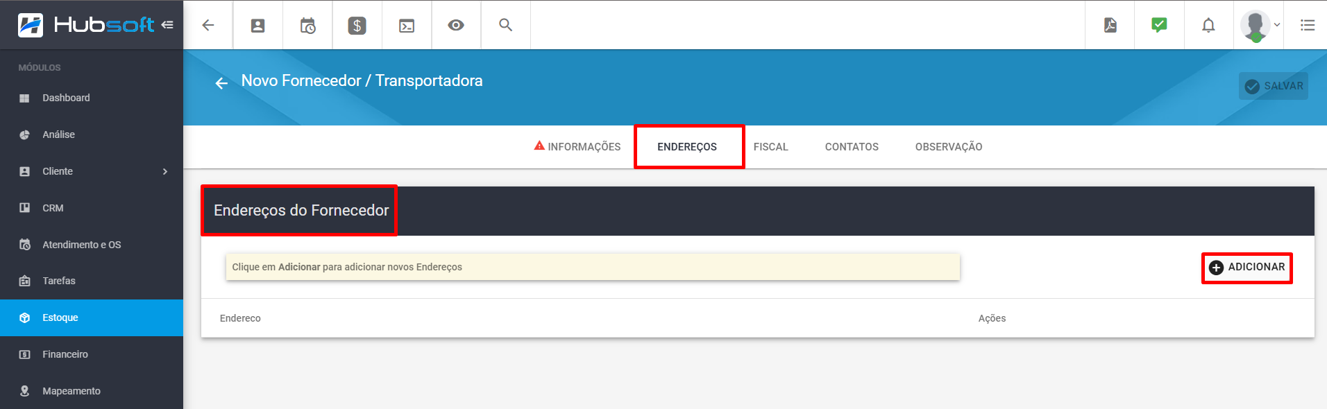 imagem_que_mostra_estoque_fornecedores_transportadoras_adicionar_aba_enderecos
