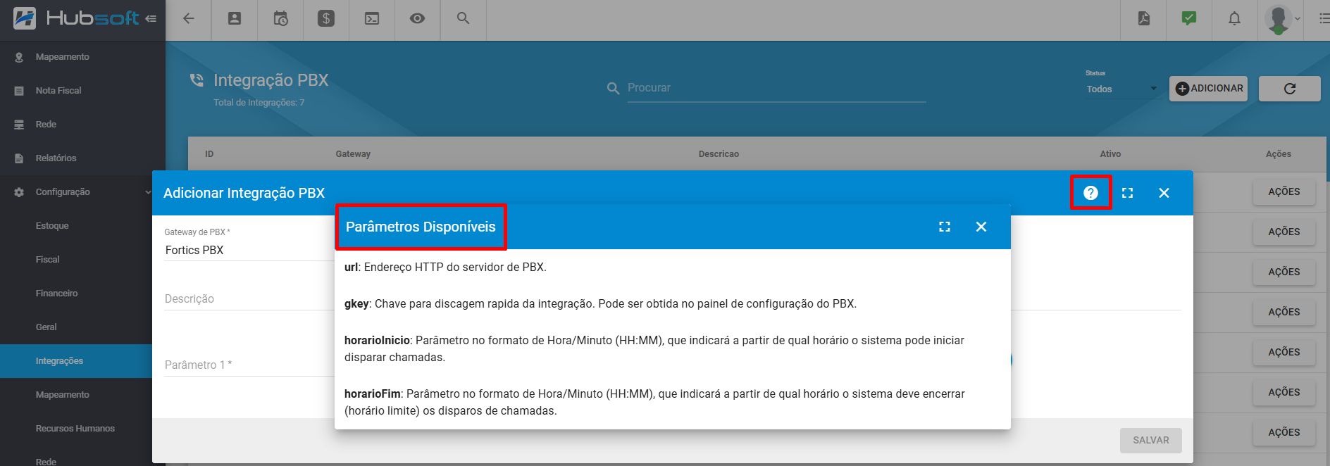 imagem_que_mostra_configuracao_integracoes_pbx_adicionar_fortics_parametros_disponiveis