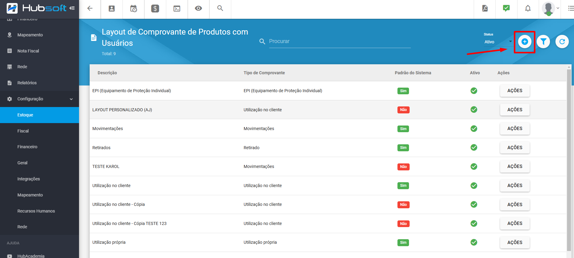 imagem_que_mostra_menu_configuracao_estoque_layout_comprovante_produtos_com_usuario_adicionar