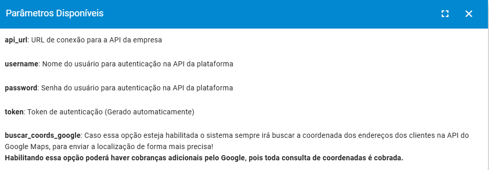 imagem_que_mostra_painel_integracoes_mapeamento_destacando_parametros_disponiveis_integracao_geomap