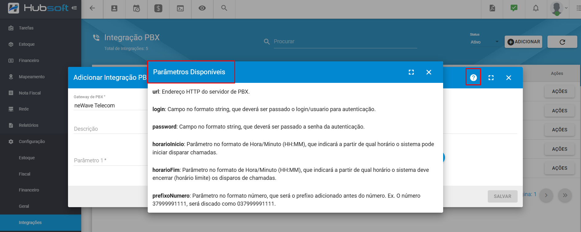 imagem_que_mostra_configuracao_integracoes_pbx_adicionar_newave_parametros_disponiveis