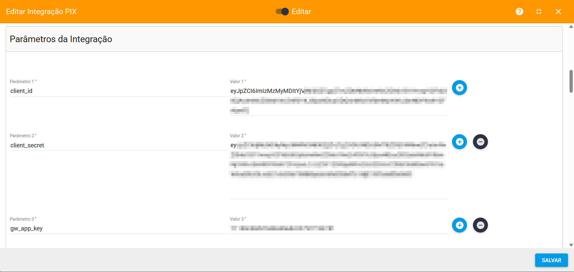 imagem_que_mostra_configuracao_integracao_pix_adicionar_parametros
