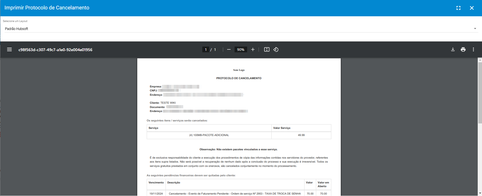 Ilustra_o_painel_de_servico_do_cliente_destacando_servico_cancelado_imprimir_protocolo_de_cancelamento