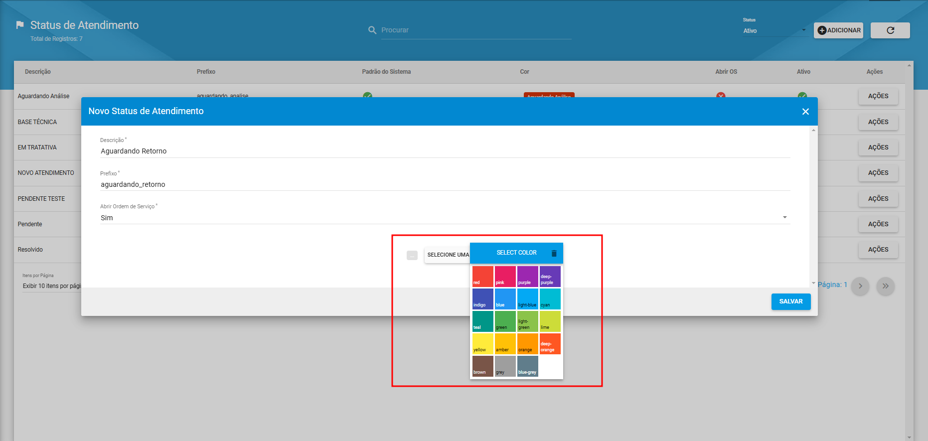 imagem_que_mostra_modulo_de_status_de_atendimento_destacando_opcoes_de_cor_para_selecionar