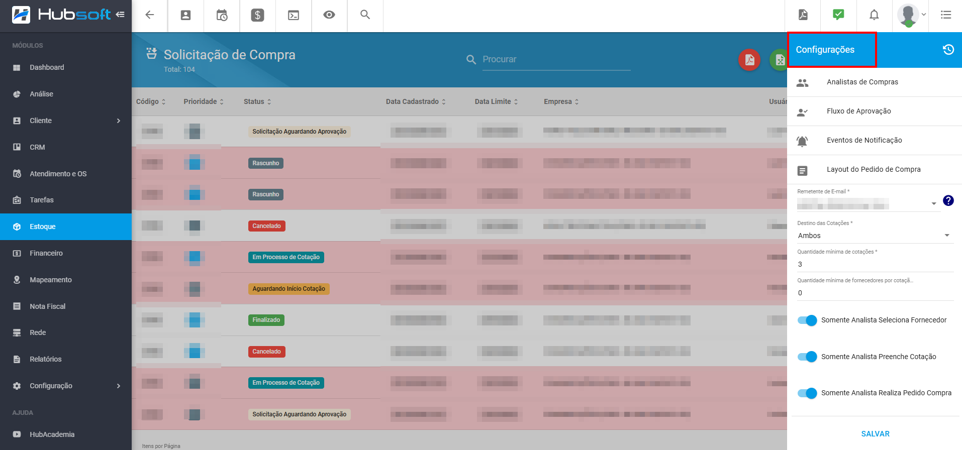 imagem_que_mostra_menu_estoque_solicitacao_de_compras_configuracoes_dados
