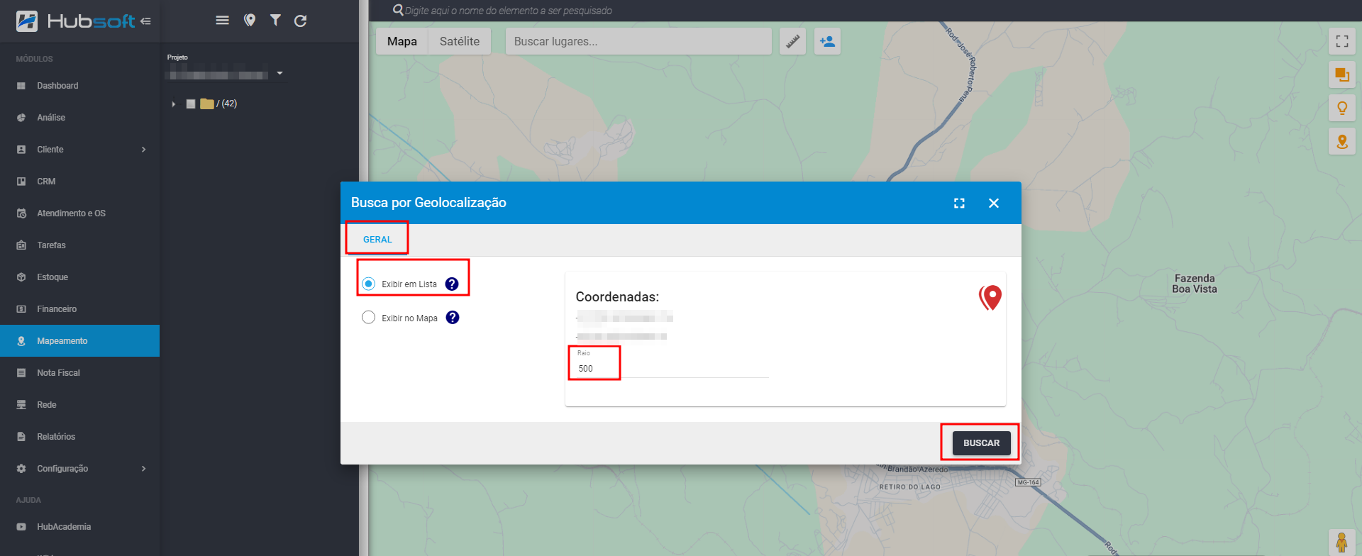 imagem_que_mostra_como_buscar_por_geolocalizacao_aba_geral_exibir_em_lista_raio_buscar_projeto_mapeamento_projetos
