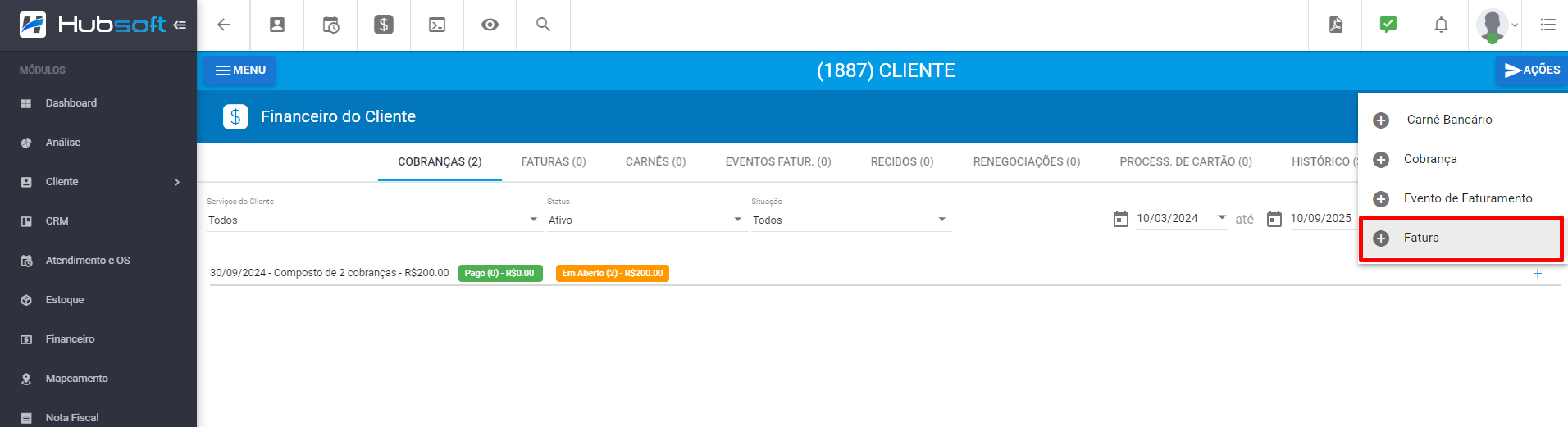 imagem_que_mostra_menu_financeiro_do_cliente_adicionar_fatura