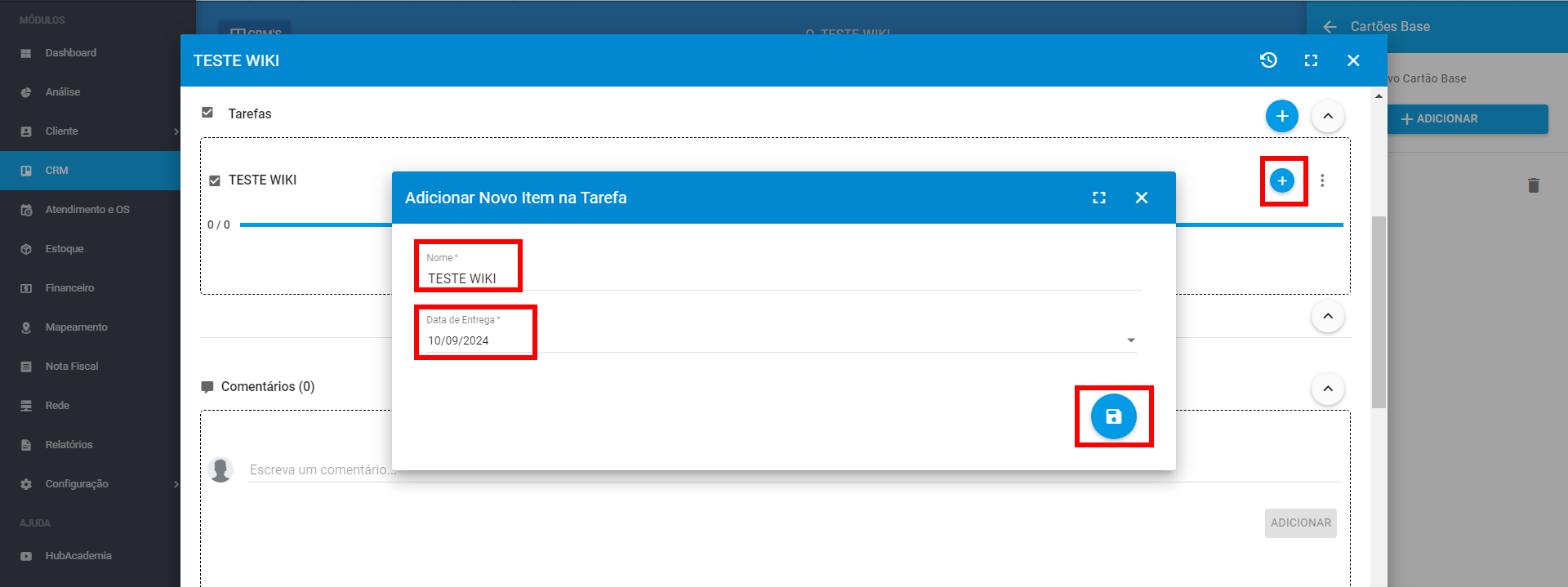 imagem_que_mostra_como_adicionar_itens_na_tarefa_no_cartao_base_no_crm