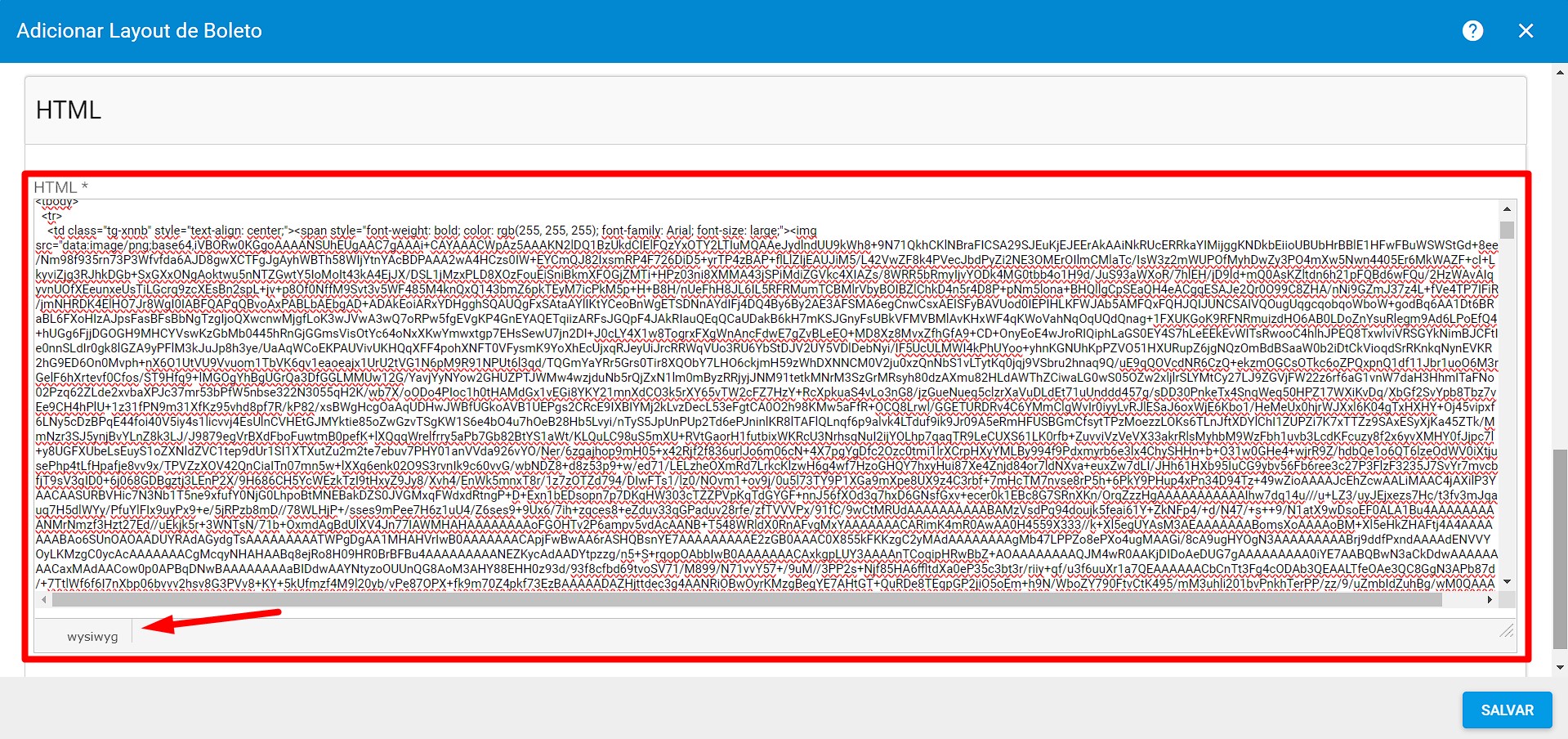 imaquem_que_mostra_como_clicar_em_wysiwyg_no_html_adicionado_no_layout_de_boleto_dinamico