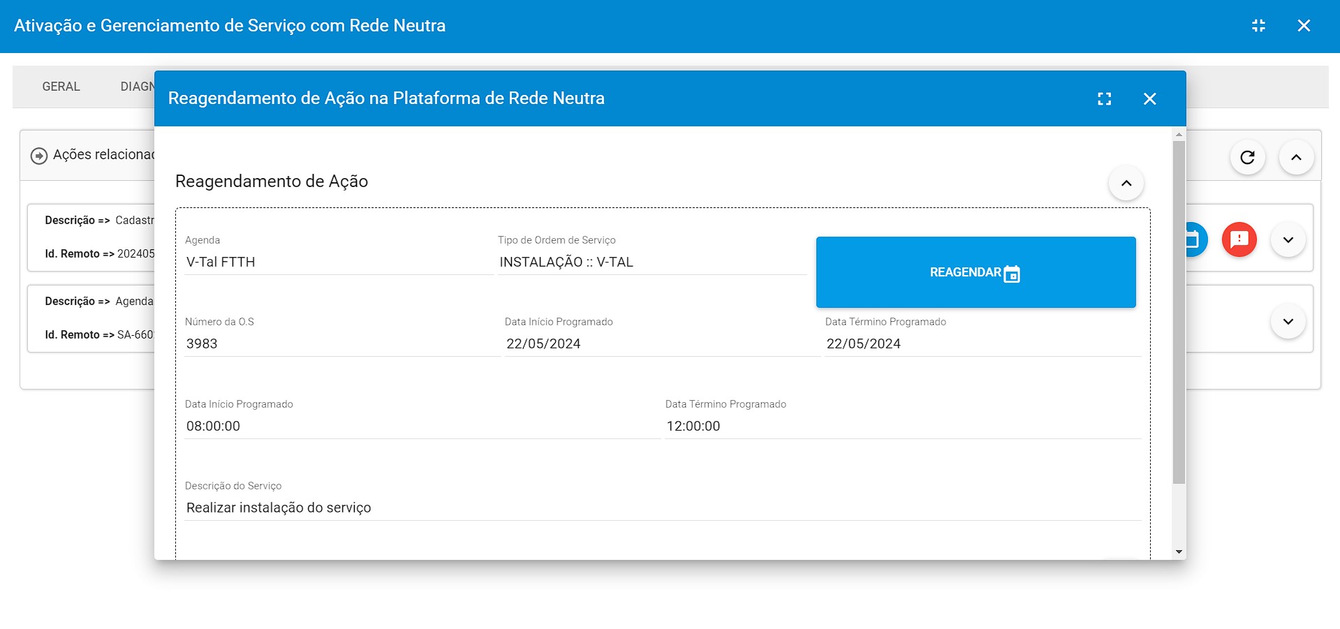 Ilustra_painel_de_ativacao_e_gerenciamento_de_servico_com_rede_neutra_destacando_tela_para_reagendar_acao_na_plataforma_de_rede_neutra