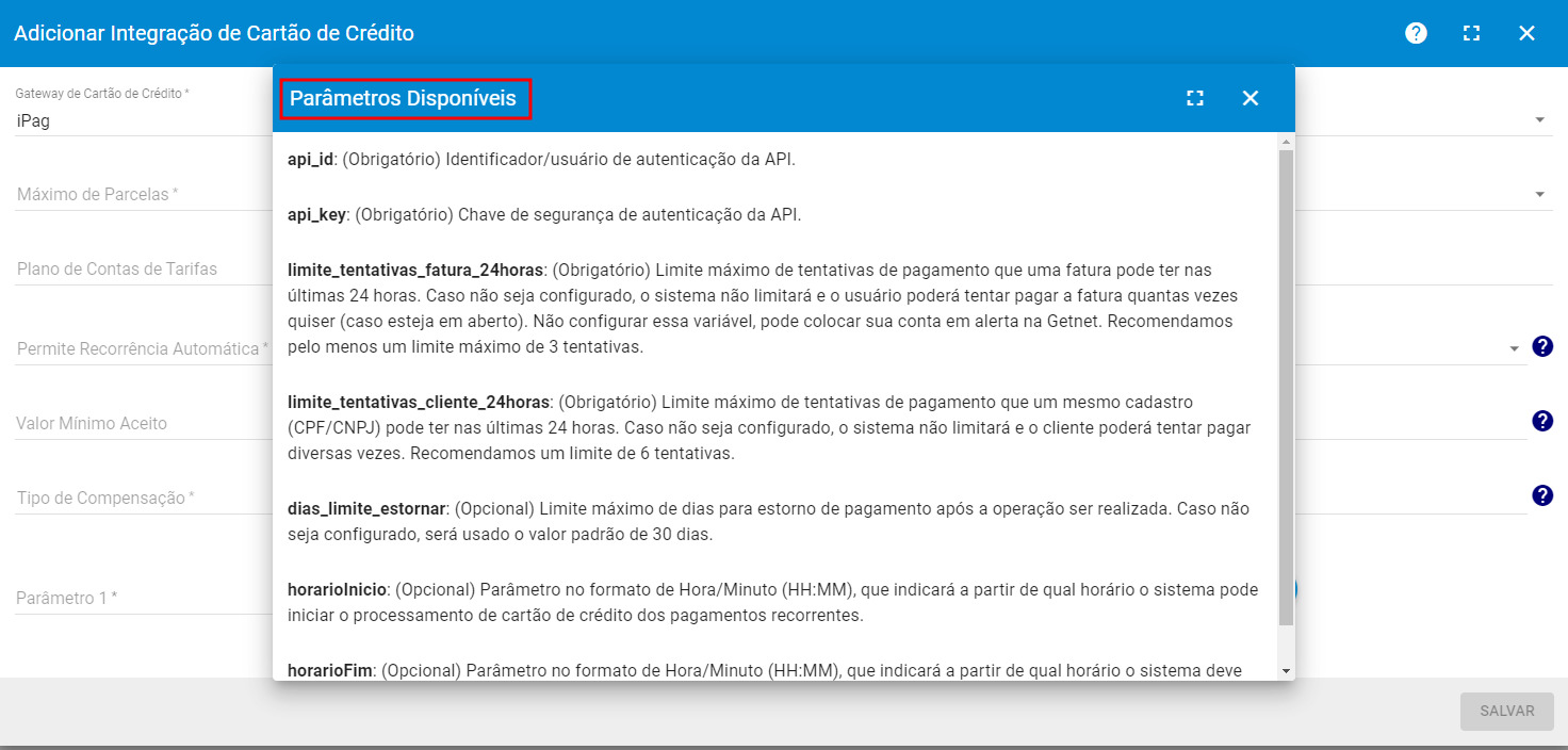 imagem_que_mostra_menu_integracao_de_cartao_de_credito_adicionar_parametros_disponiveis