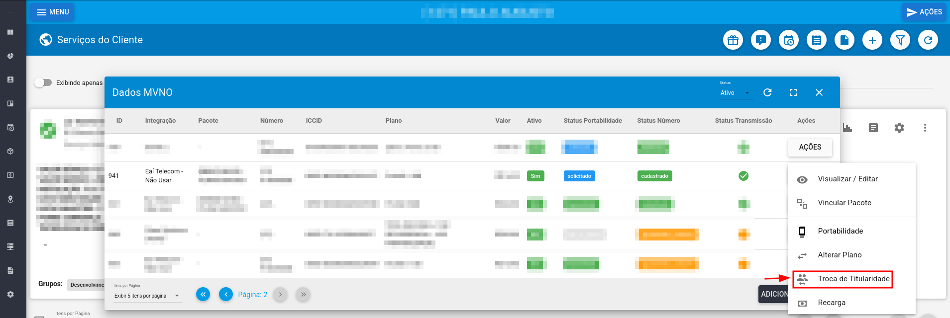 imagem_que_mostra_menu_servicos_do_cliente_adicionar_numero_mvno_eai_telecom_parametros_disponiveis