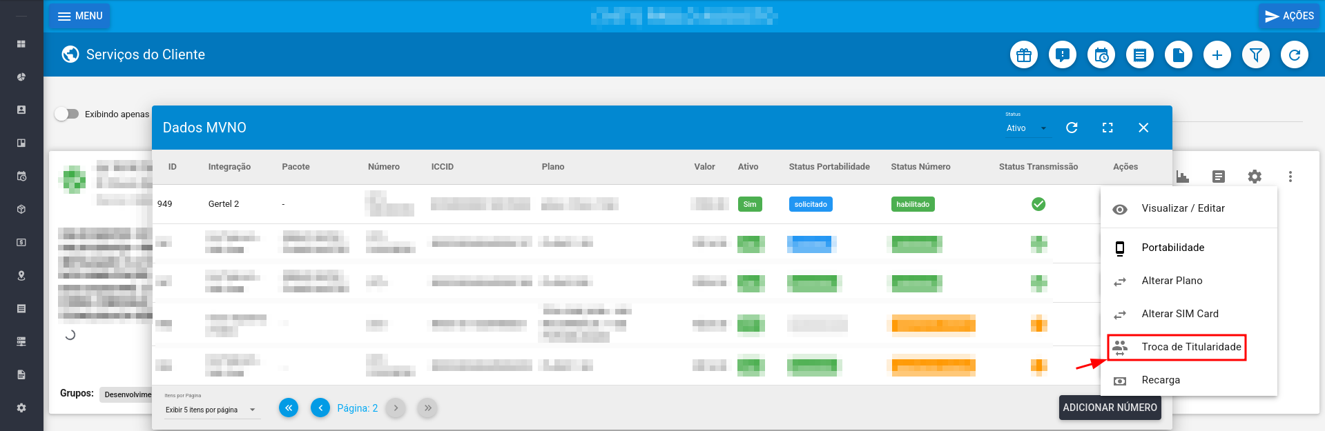 imagem_que_mostra_menu_servicos_do_cliente_adicionar_numero_mvno_eai_telecom_parametros_disponiveis