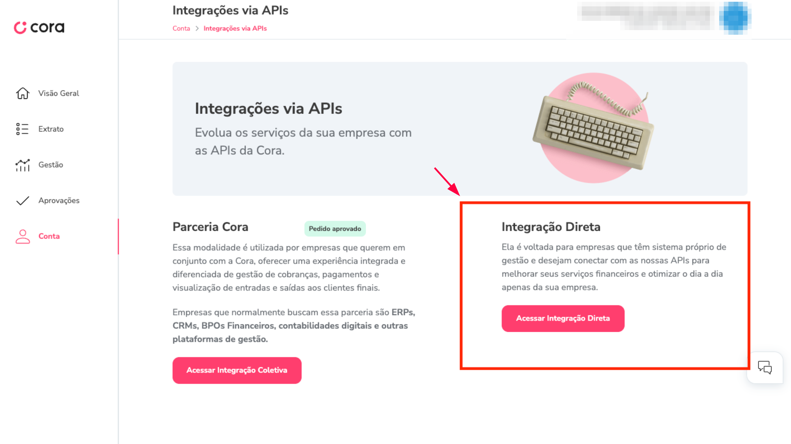 imagem_que_mostra_painel_cora_conta_integracoes_via_api_integracao_direta