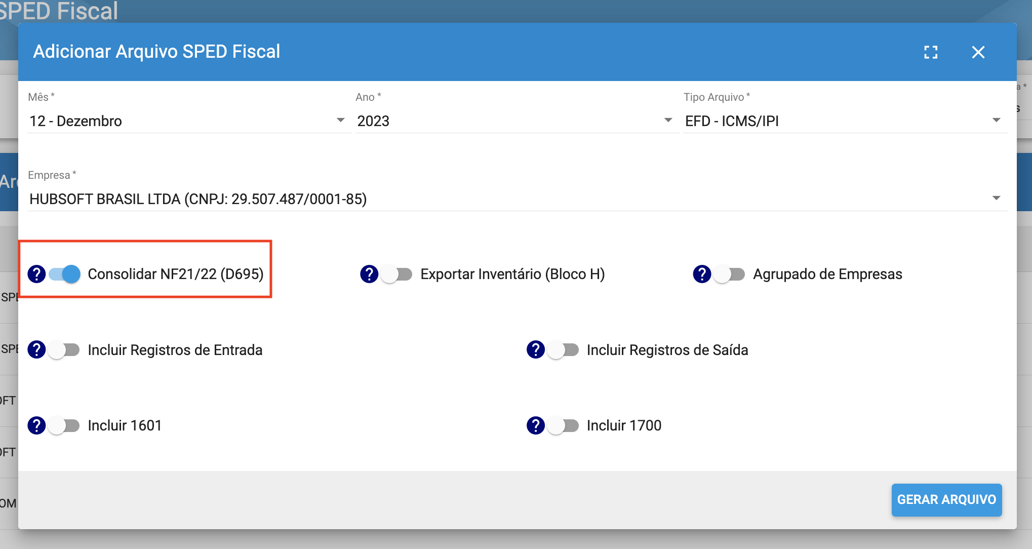 SPED Fiscal / Contribuições | Wiki HubSoft