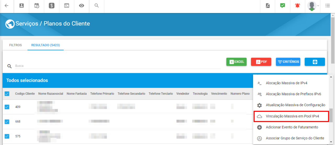 imagem_que_mostra_o_menu_de_vinculação_massiva_em_pool_ipv4_no_relatorio_de_serviços_do_cliente