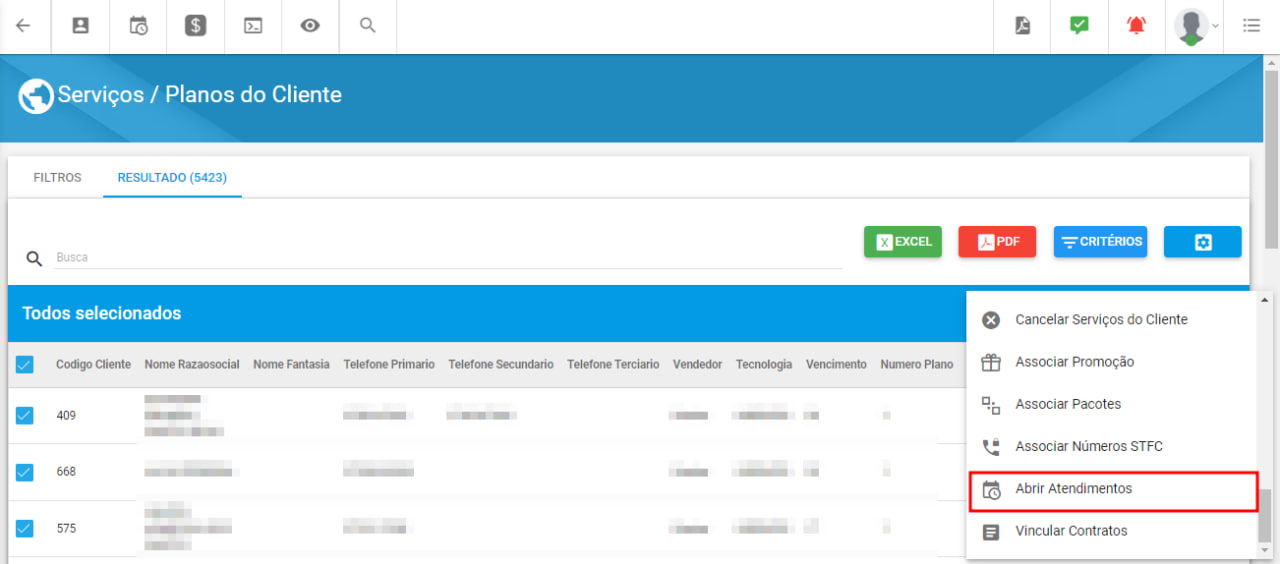 imagem_que_mostra_o_menu_de_abrir_atendimentos_no_relatorio_de_serviços_do_cliente