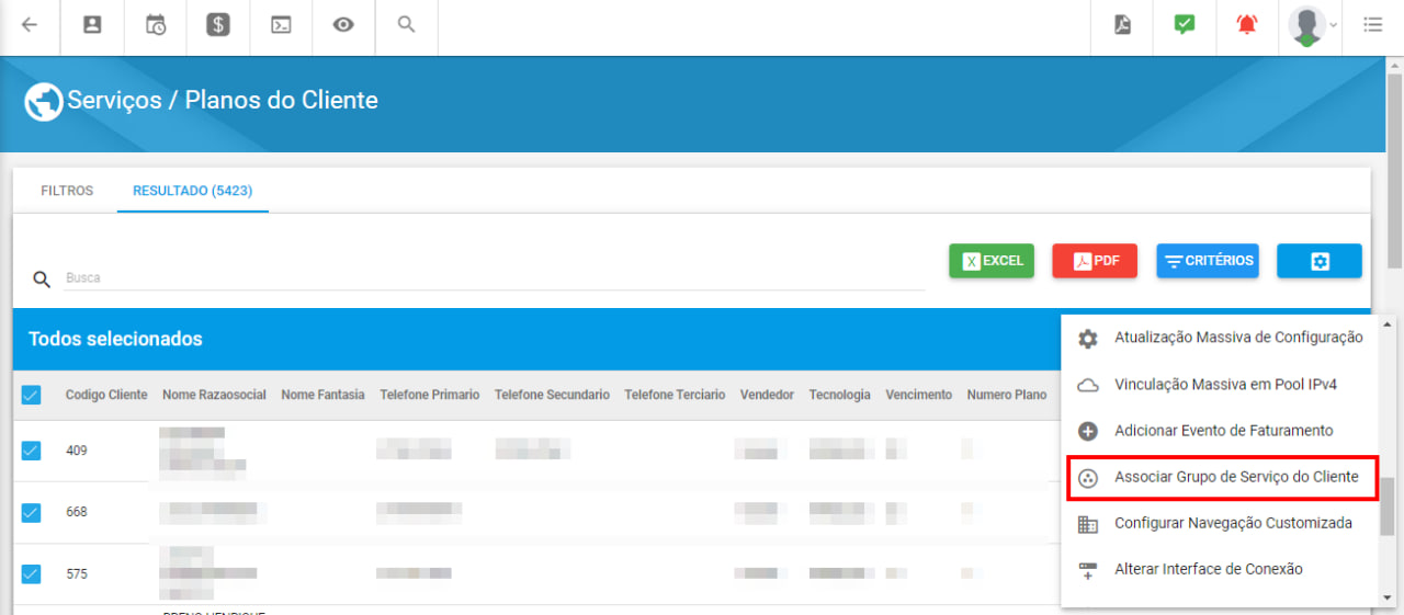 imagem_que_mostra_o_menu_de_associar_grupo_de_serviços_do_cliente_no_relatorio_de_serviços_do_cliente