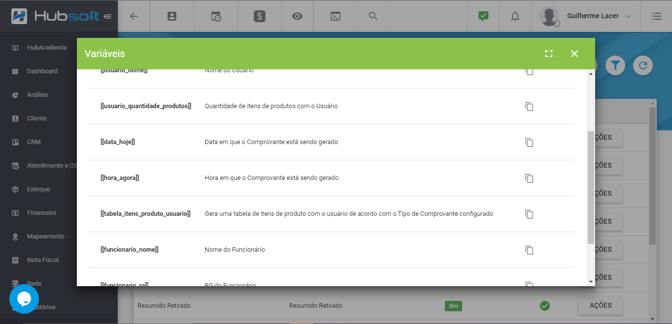 Novas variáveis layouts