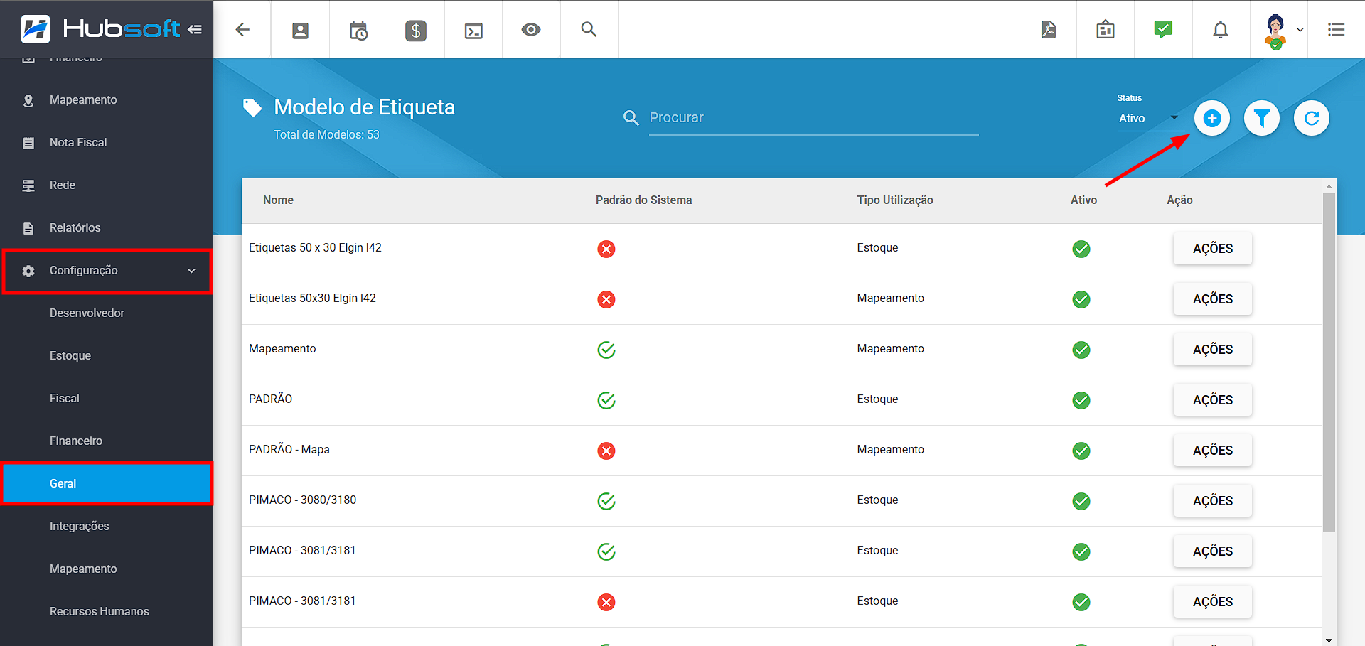 imagem_que_mostra_menu_lateral_configuracao_geral_modelo_etiqueta_adicionar