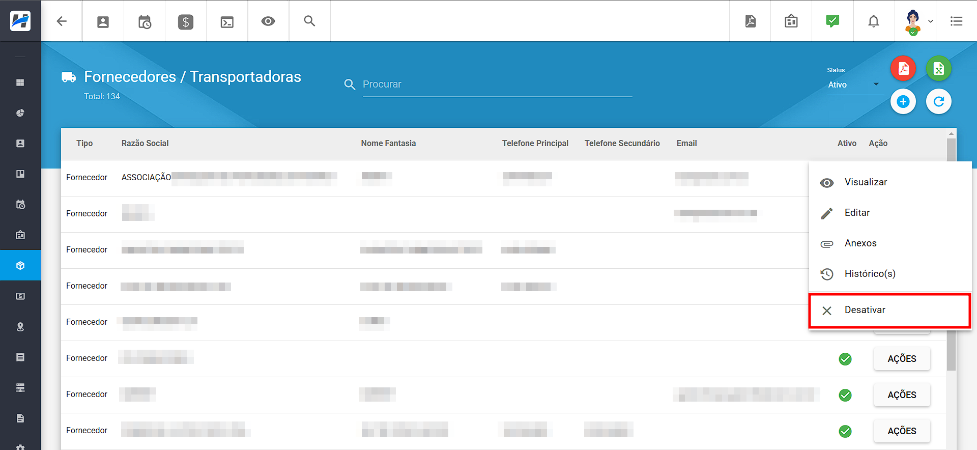 imagem_que_mostra_menu_fornecedores_transportadores_inativando_um_fornecedor