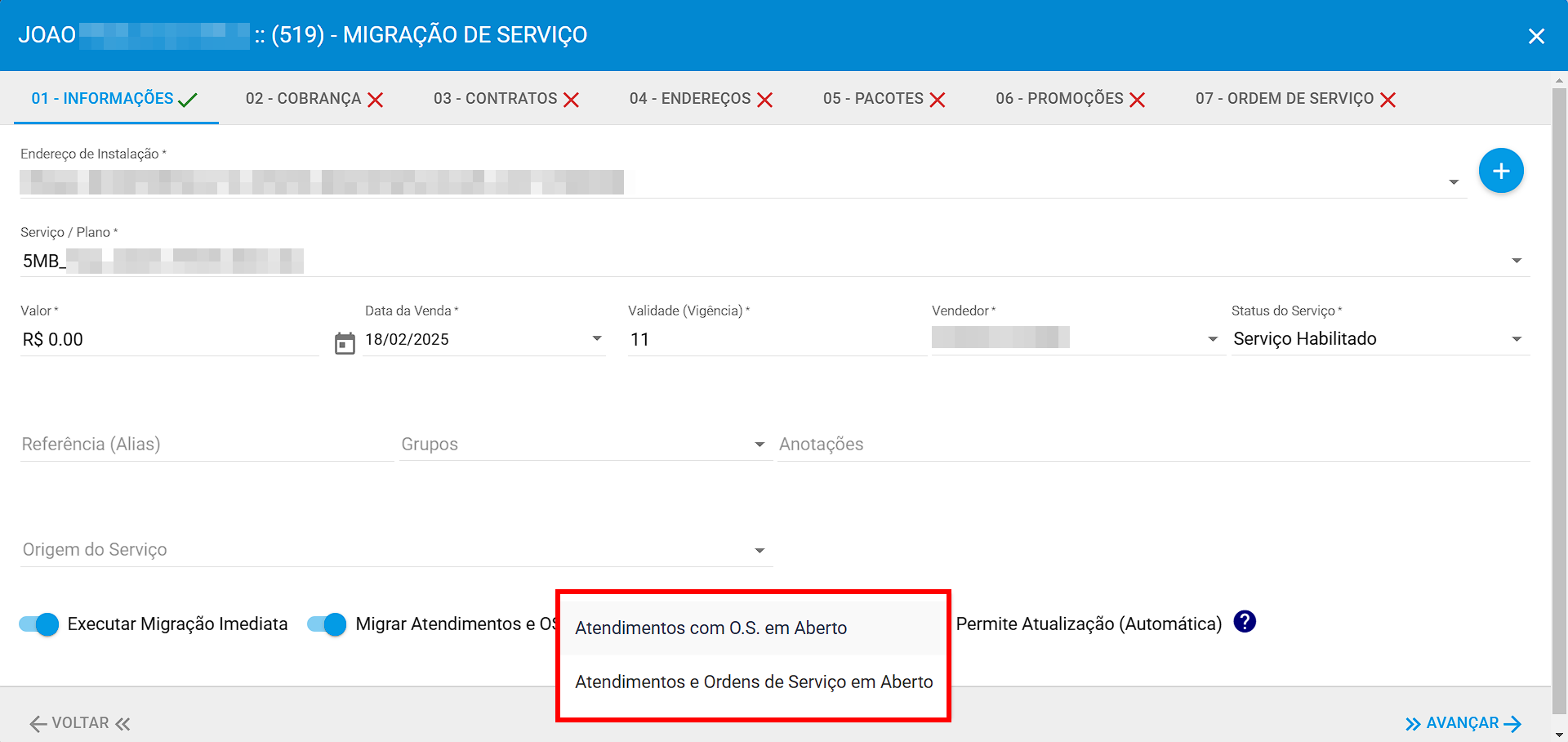 imagem_que_mostra_migracao_de_servico_destacando_opcao_migracao_imediata_e_migrar_atendimentos_e_os_dados_a_serem_migrados