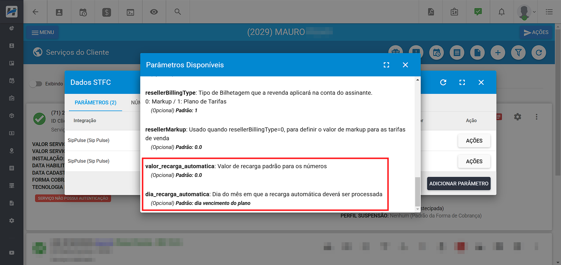 imagem_que_mostra_parametros_individuais_servicos_do_cliente_integracao_stfc_sippulse