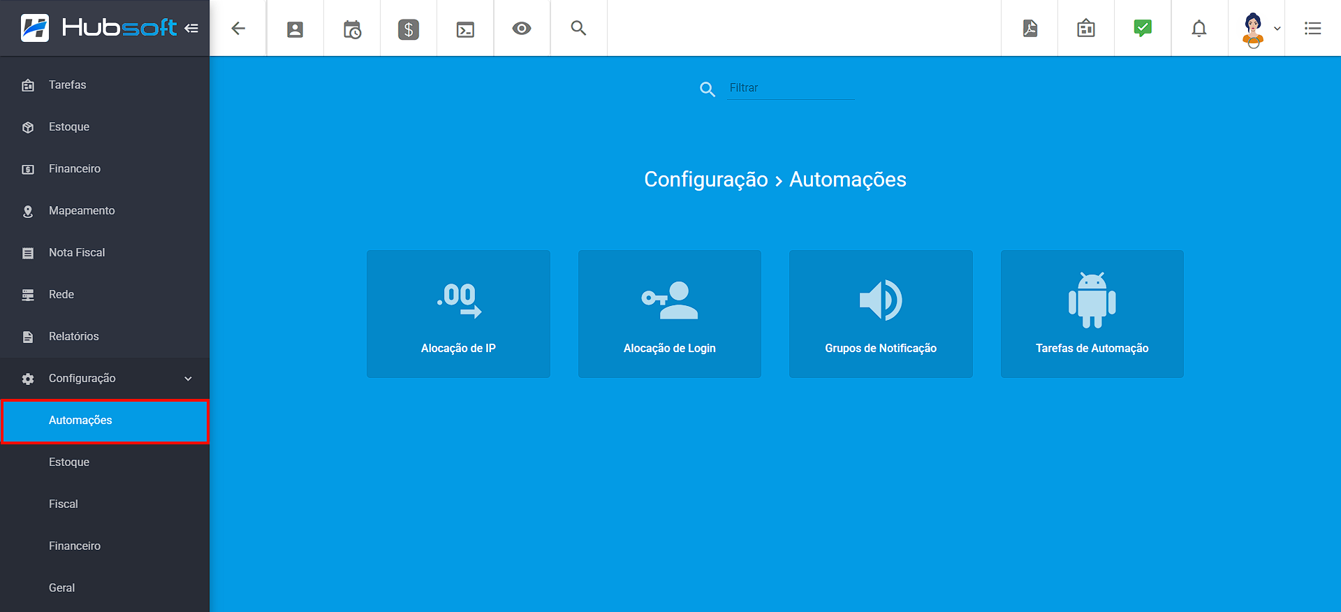 imagem_que_mostra_menu_lateral_configuracao_automacoes