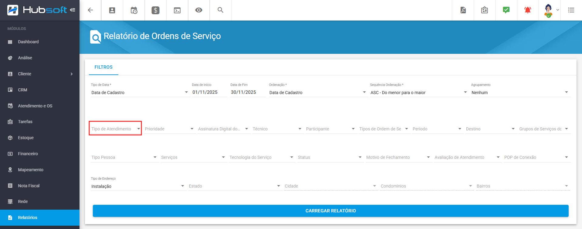 imagem_que_mostra_novo_filtro_por_tipo_de_atendimento_relatorio_de_ordens_de_servico